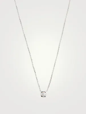 Medium Le Cube Diamant 18K Gold Necklace With Diamond
