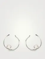 Small Le Cube Diamant 18K Gold Hoop Earrings With Diamonds