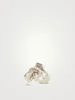 Menottes R7,5 Stud 18K White Gold Earrings With Pavé Diamonds