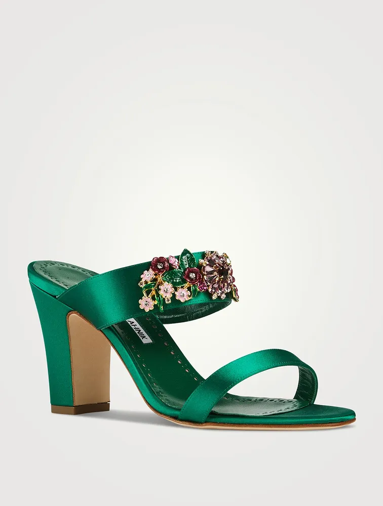 Sayani Embellished Satin Mules