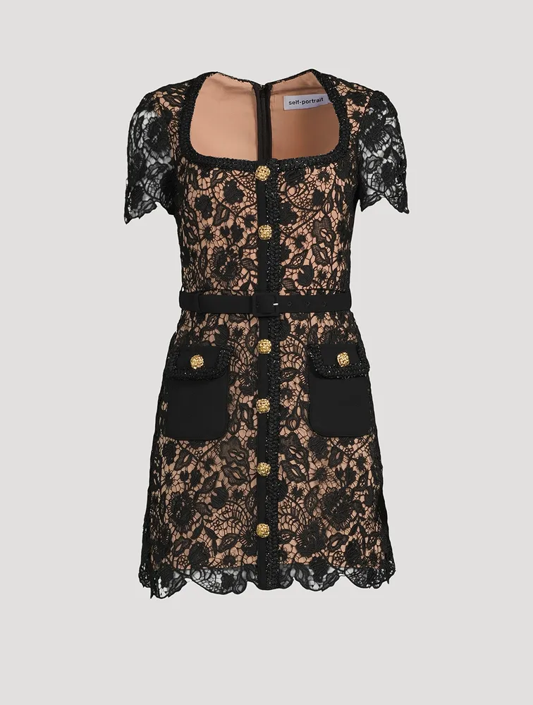 Guipure Lace Mini Dress