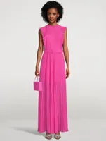 Chiffon Sleeveless Ruffle Long Dress