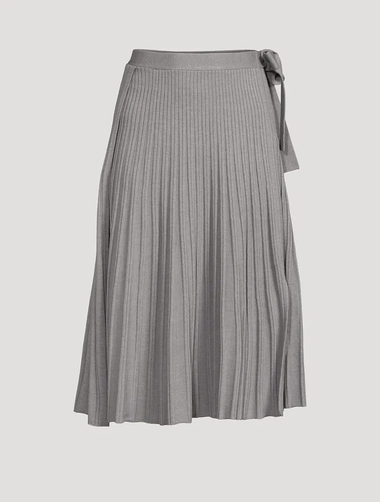 Pleated Side Tie Skirt