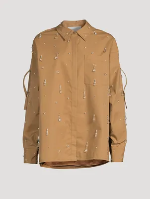 Drip Embellished Shirt Jacket