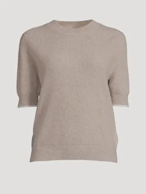 Gigi Trip Cashmere Short-Sleeve Sweater