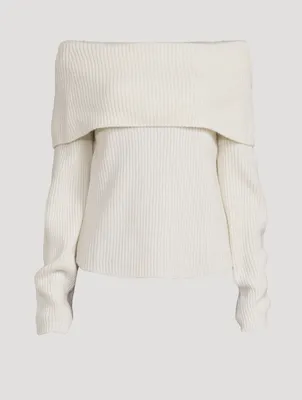 Mikaela Cashmere Off-The-Shoulder Sweater