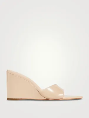 Octavia Patent Leather And PVC Wedge Mules