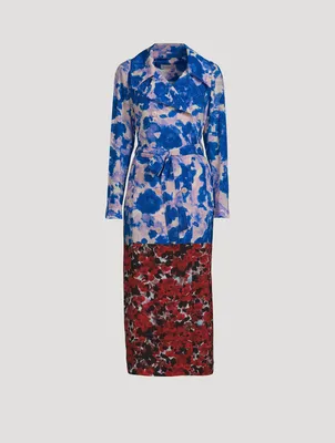 Rolana Belted Trench Coat Floral Print