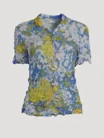 Crush Chiffon Shirt Geranium Print