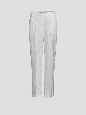 Pulley Jacquard Satin Trousers