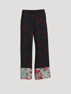 Puvis Wide-Leg Trousers Floral Print