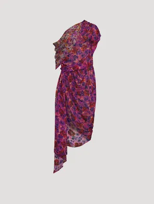 Devora Asymmetric Dress Floral Print