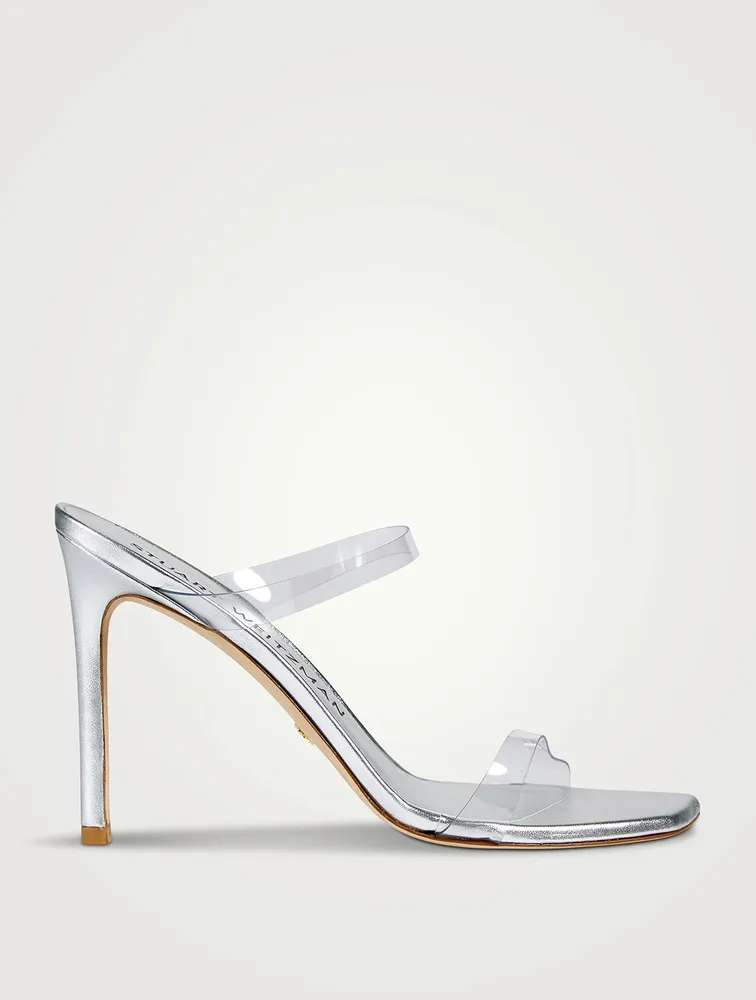 Aleena PVC And Metallic Leather Mules