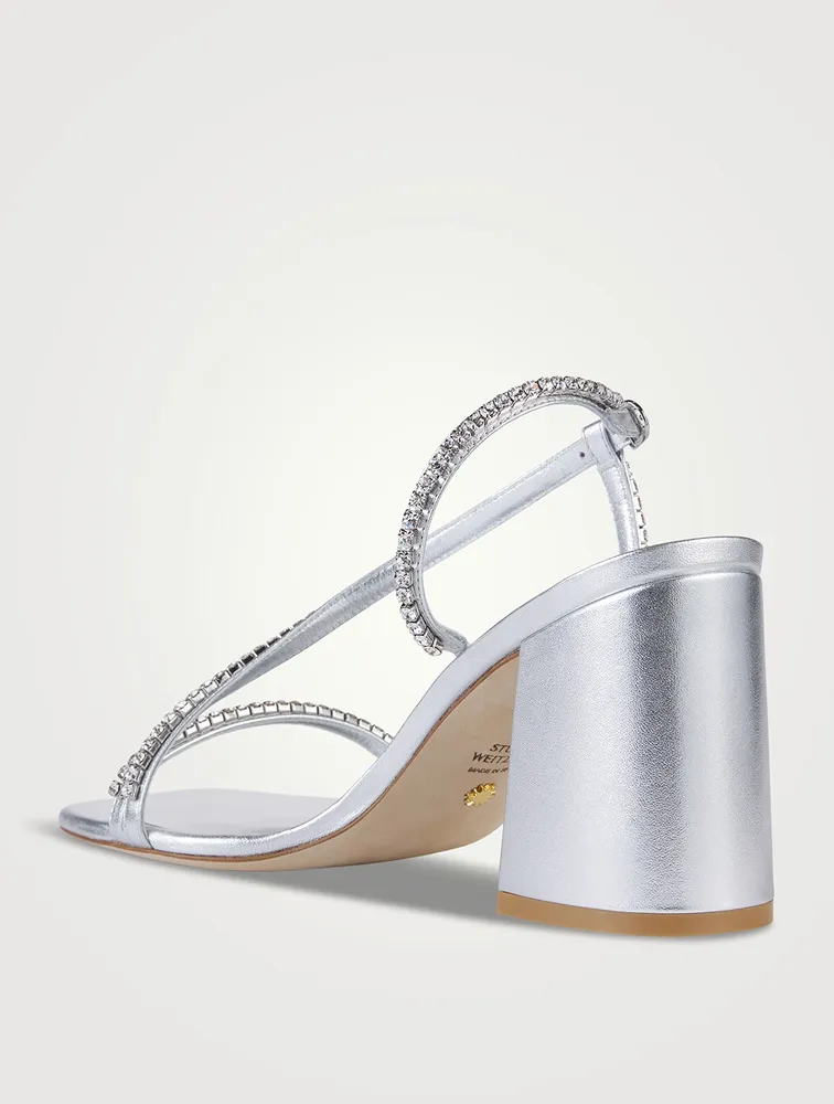 Soiree Embellished Metallic Leather Sandals