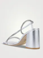 Soiree Embellished Metallic Leather Sandals