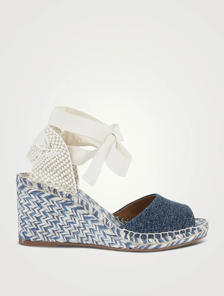 Piia Denim Espadrille Wedge Sandals