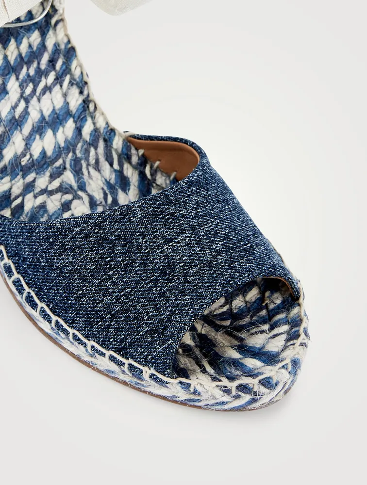 Piia Denim Espadrille Wedge Sandals