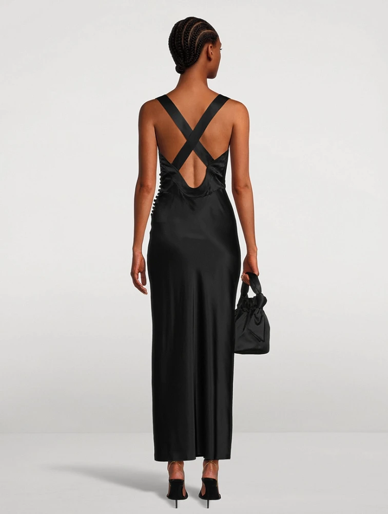 The Milo Silk Charmeuse Midi Dress