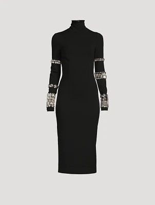Kim x Dolce & Gabbana Embellished Milano Rib Midi Dress