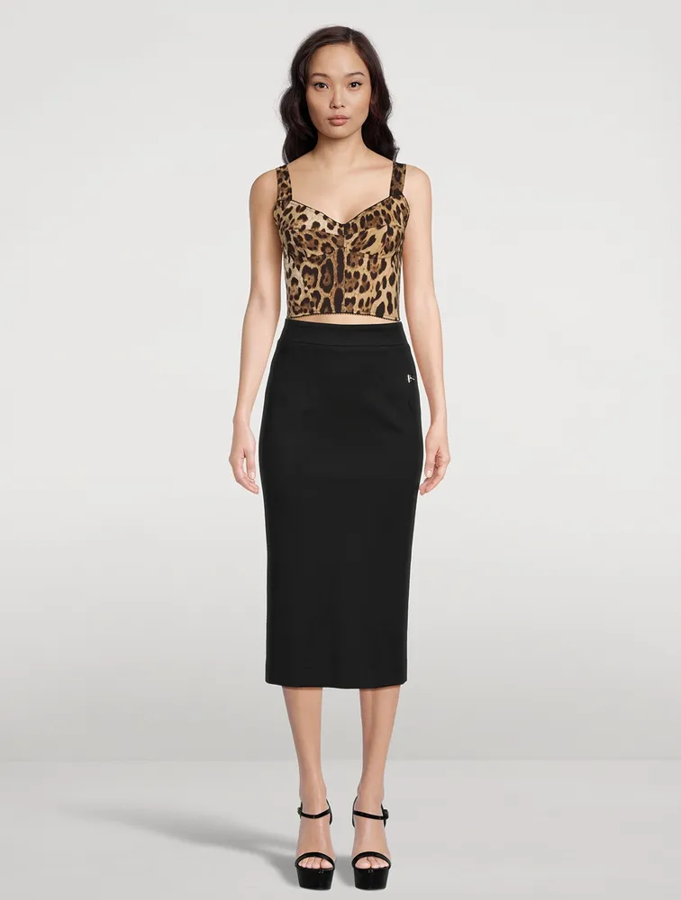 Kim x Dolce & Gabbana Marquisette Corset Top Leopard Print