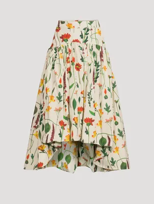 Curuá High-Low Midi Skirt In Floral Print