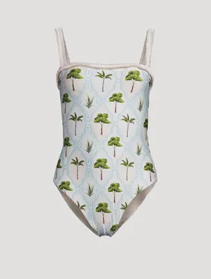 Limón One-Piece Swimsuit In Plant Print