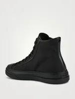 Totaloop Nylon And Leather High-Top Sneakers