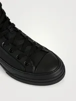 Totaloop Nylon And Leather High-Top Sneakers