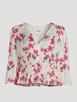 Edon Peplum Top Floral Print