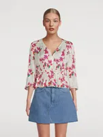 Edon Peplum Top Floral Print