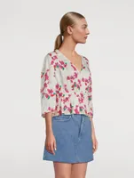 Edon Peplum Top Floral Print