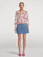 Edon Peplum Top Floral Print