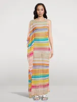 Draped One-Shoulder Maxi Coverup