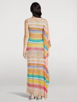 Draped One-Shoulder Maxi Coverup