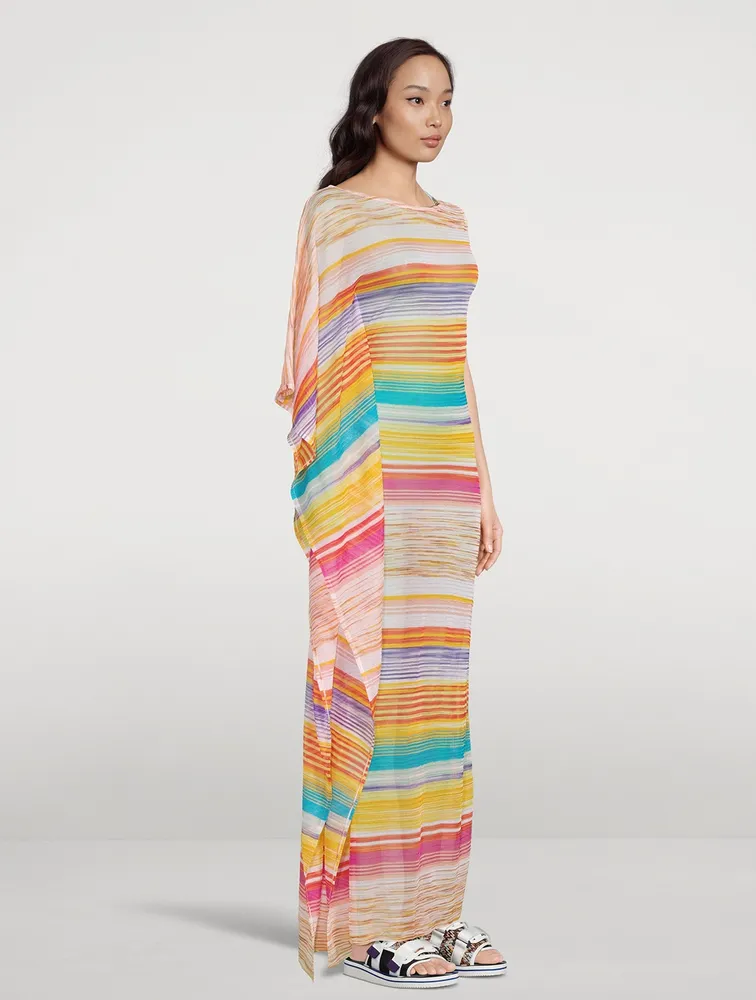 Draped One-Shoulder Maxi Coverup