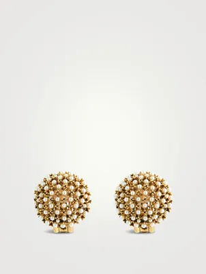 Faux Pearl Dome Clip-On Earrings