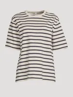 Unisex Stripe Heavyweight Crewneck T-Shirt