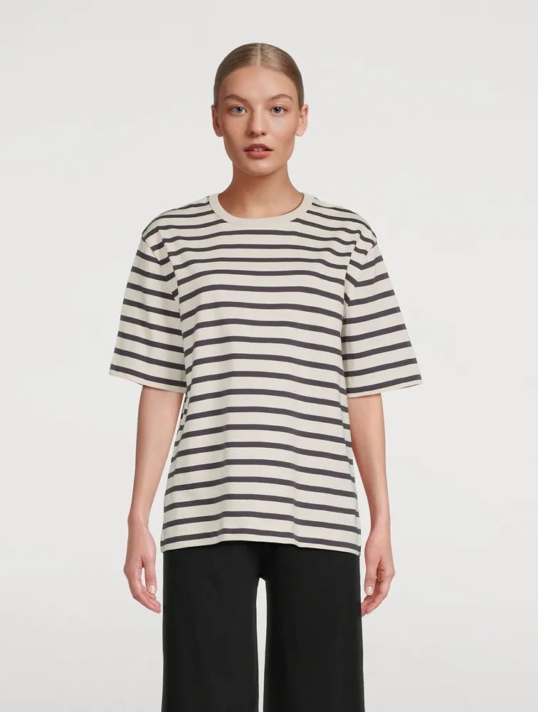 Unisex Stripe Heavyweight Crewneck T-Shirt