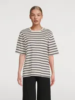 Unisex Stripe Heavyweight Crewneck T-Shirt