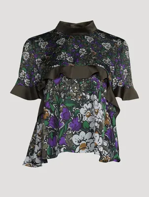 Ruffled Blouse Floral Print