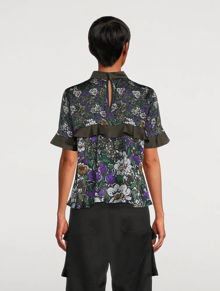 Ruffled Blouse Floral Print