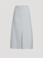 Strike Wool And Silk Midi Skirt