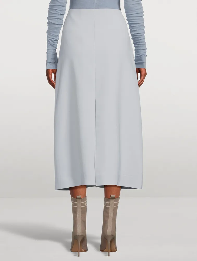 Strike Wool And Silk Midi Skirt