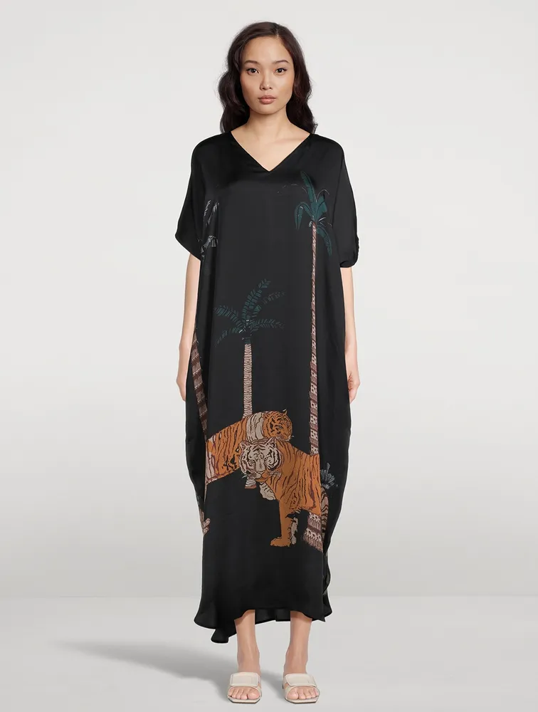 Xim Long Kaftan Tiger Print