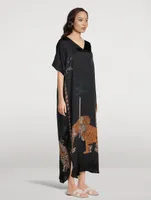 Xim Long Kaftan Tiger Print