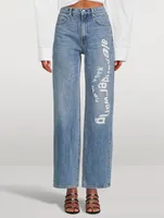 Mid-Rise Relaxed Straight-Leg Jeans With Logo