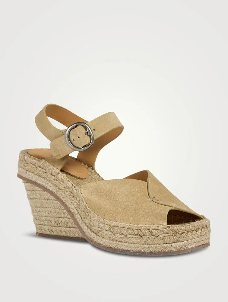 Santiago Suede Espadrille Wedge Sandals