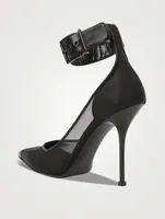 Punk Ankle-Cuff Mesh Pumps