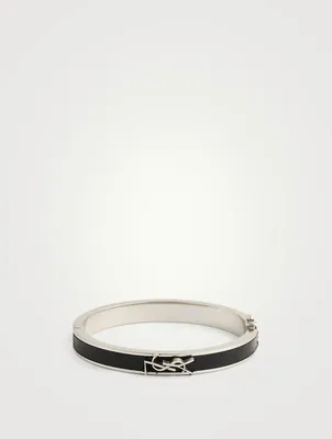 YSL Monogram Leather Bangle Bracelet