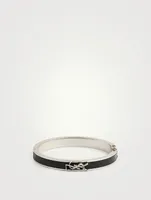 YSL Monogram Leather Bangle Bracelet